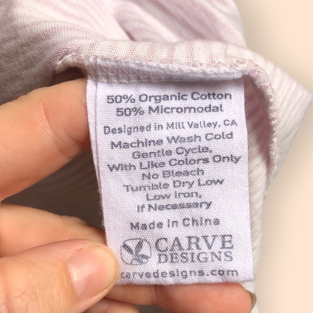 Carve Designs Organic Cotton Lavender Striped Sleeveless T-shirt Dress Women’s M - Picture 7 of 11